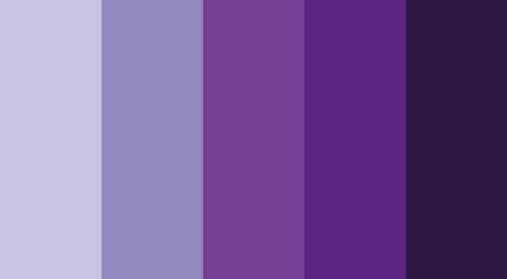 Paleta de colores de la marca profesional, este consta de cinco tonos de morado